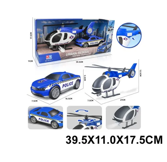 Elicopter si masinuta cu inertie,cu sunete si lumini