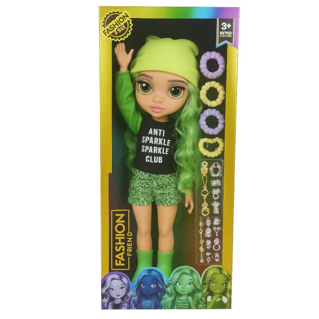 Păpușa cu păr verde, cu lumină și sunet, cod 932069