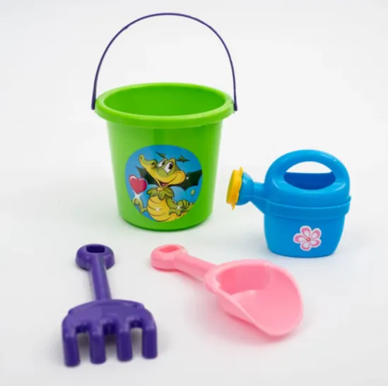 Set de joacă cu nisip Nr.1 (găleată, stropitoare, lopățică, greblă) (170×175×210 mm) (013555/3)