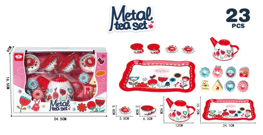 Set de ceai din metal, vechime de 23 de ani. 620-C19