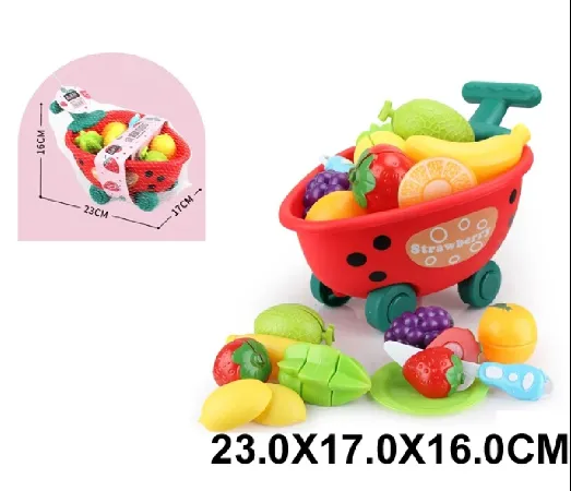 Carucior pentru cumparaturi in set cu fructe