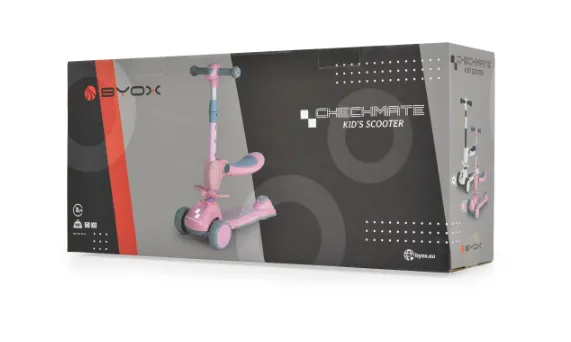 Trotinetă 2 în 1 Moni Checkmate Lace Pink Trotinetă 2 în 1 Moni Checkmate Lace Pink