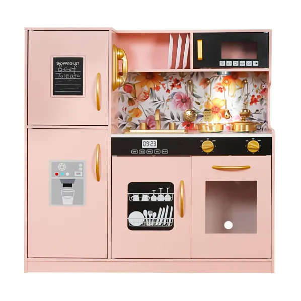 Bucatarie din lemn cu accesorii si functii 80*23,7*80cm, roz W10C955B