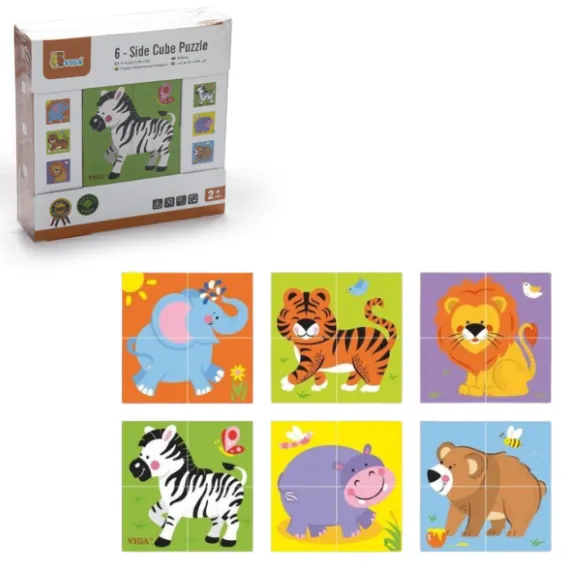 Puzzle-cuburi „Animale sălbatice”