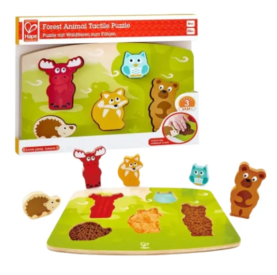 Puzzle tactil „Animale din pădure”