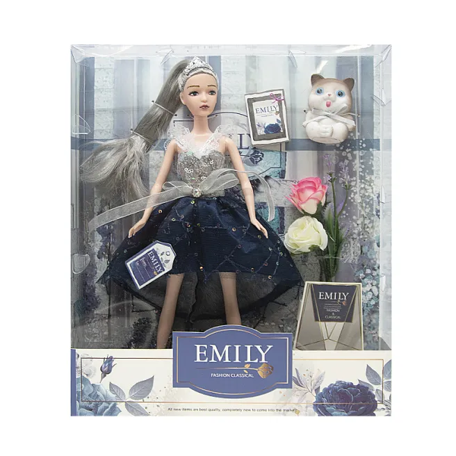 Papusa Emily 30 cm, cu pisica, cod 672006