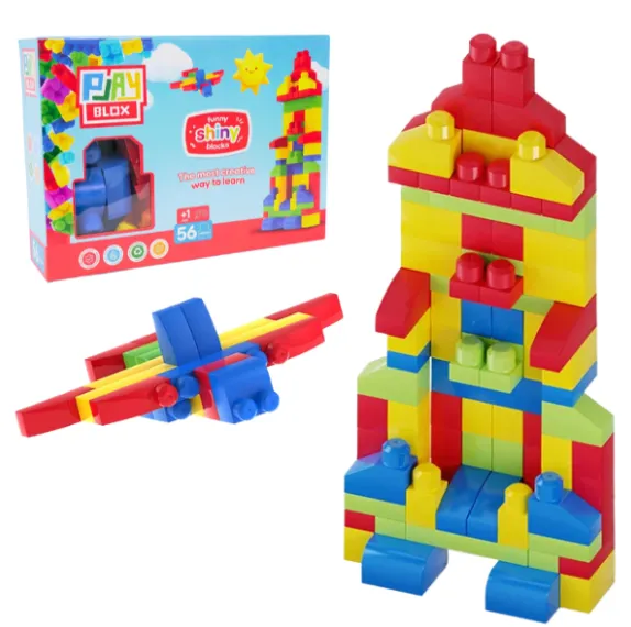 Set de construcție cu blocuri strălucitoare „Play Blox”, 56 piese
