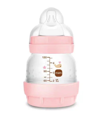 Biberon cu sistem anti-colic din plastic MAM Perfect Start Sealife Girl, 130 ml