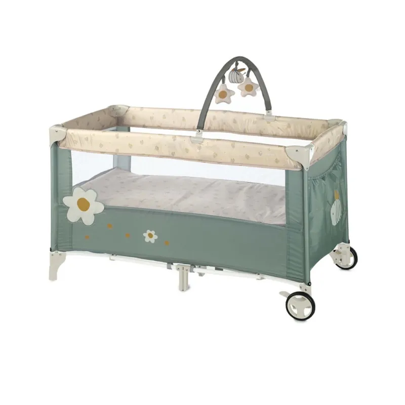 Pătuţ pliant Jane 2 nivele+Jucarii (6838 U78) Verde