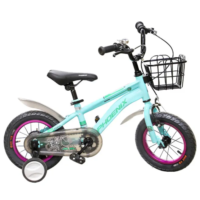 PH Bicicletă pentru copii cu 4 roți, 12 inch, verde, cod 61559