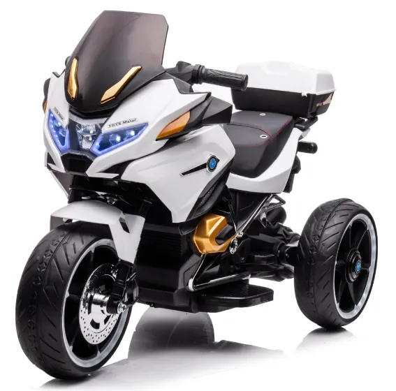 Motocicletă electrică pentru copii cu telecomandă, albă (678300)