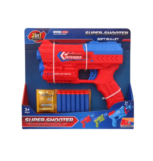 Pistol de apă cu gloanțe moi EVA, roșu, cod 962213