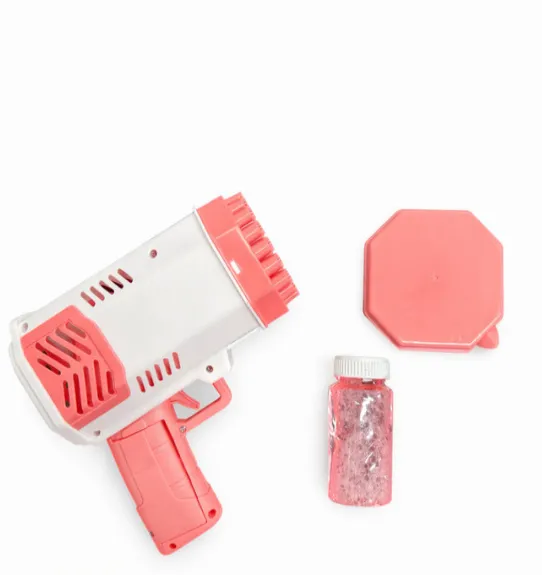 Pistol pentru baloane de sapun, alb-roz, cod 10028c Pistol pentru baloane de sapun, alb-roz, cod 10028c
