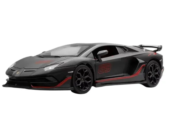 1:24 Lamborghini Aventador SVJ negru cu sunete (se deschid usile)