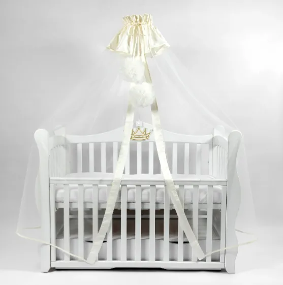 Baldachin PernaMea Premium Pompom cu manjeta Ivory