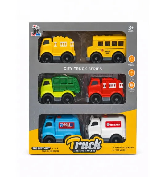 Set mașini inerțiale Mini City Haulers (utilaje speciale) 6 buc., cod 962039