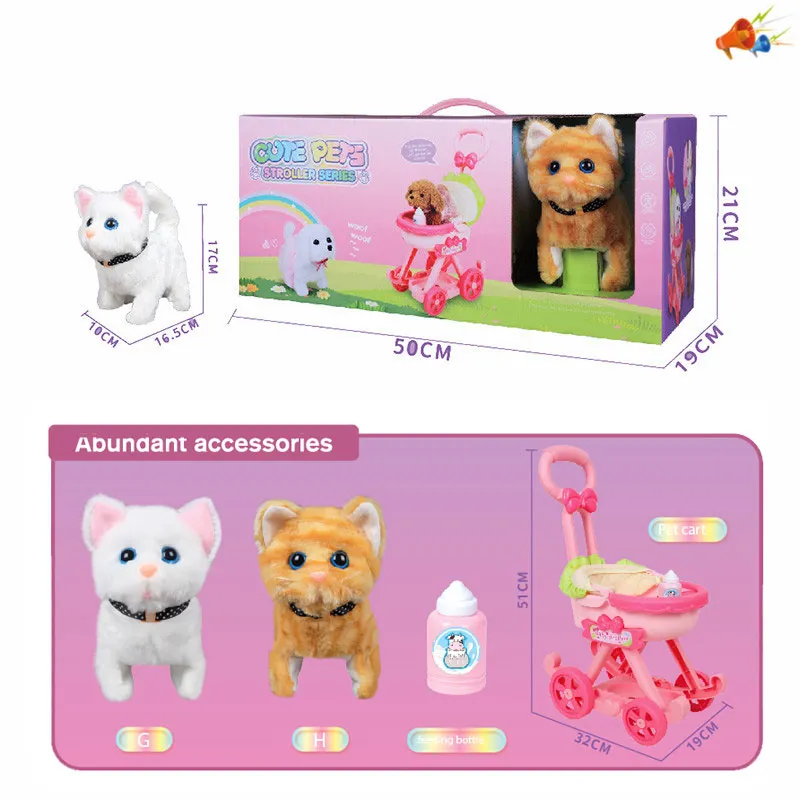 Set carucior cu pisica cu sunete 005590 