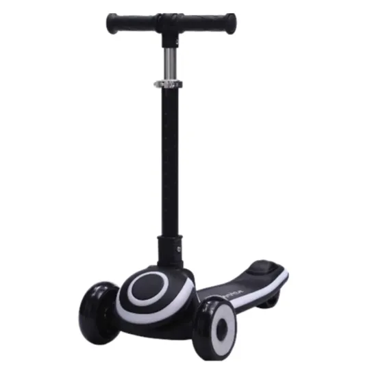 Trotinetă pentru copii cu 3 roți luminoase, platformă și ghidon cu lumini, negru, RTM Scooter (46344)