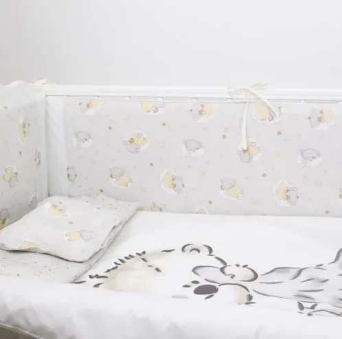 Lenjerie de pătuț 8 piese PMTeddy Love Grey