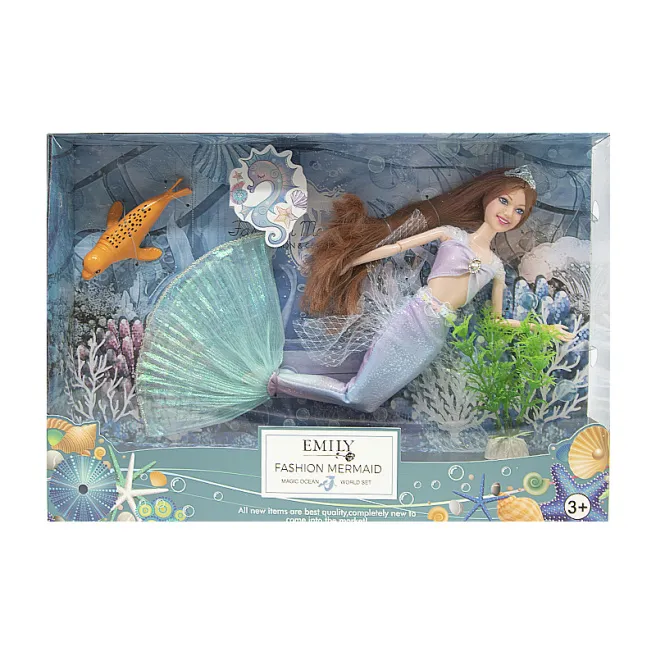 Papusa sirena Emily 30 cm, cu leu de mare, cod 672026