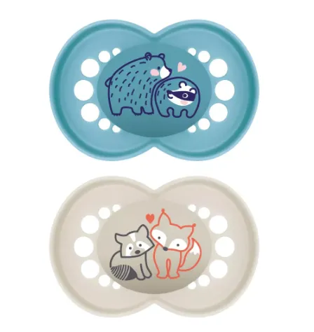 Suzeta ortodontica din silicon MAM Original Planet Love Boy (6+ luni), 2 buc.