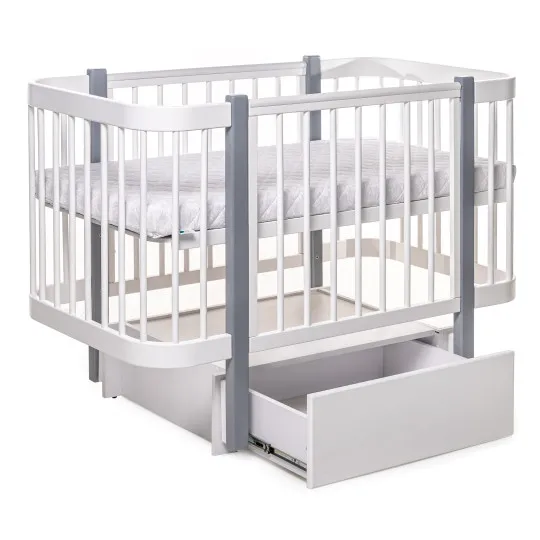 Pătuţ Eucalyptus Karol Premium (DS-9021) Alb+Gri