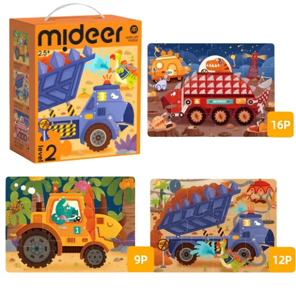 Puzzle Level Up „Dinozauri – echipamente de construcție”, nivelul 2