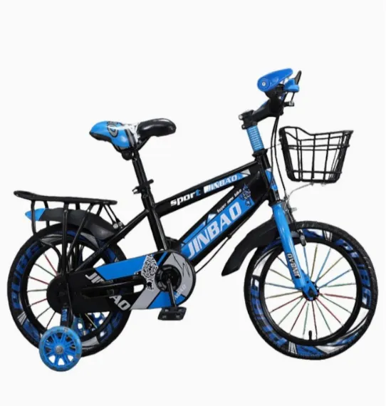 Bicicletă pentru copii cu 4 roți, 18 inch, albastră, cod 2288D