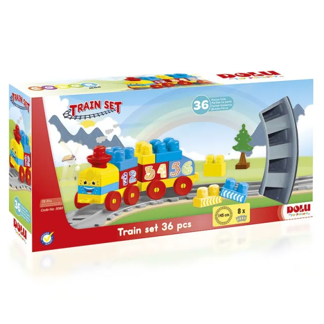 DL Set de constructii cu trenulet, 36 piese