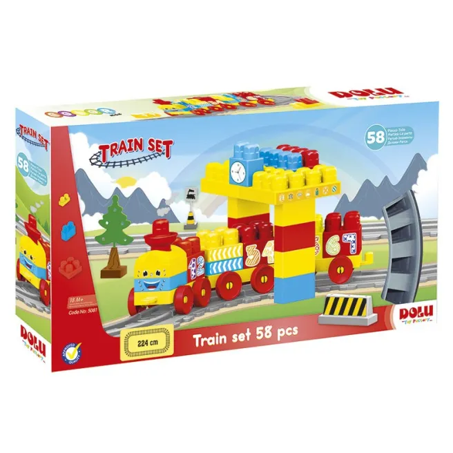 DL Set de constructii cu trenulet, 58 piese
