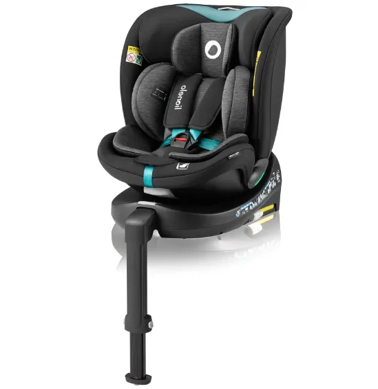 Scaun auto 40-150 cm (i-Size) Isofix Lionelo Navy Black Turquoise, rotativ 360