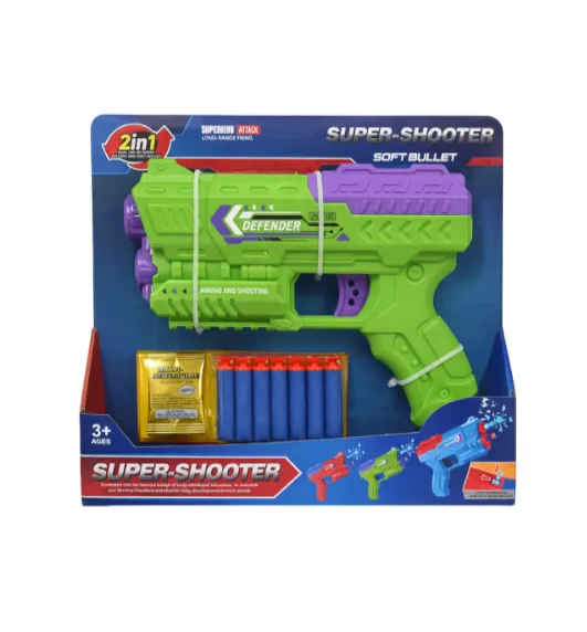 Pistol de apă cu gloanțe moi EVA, verde, cod 962215