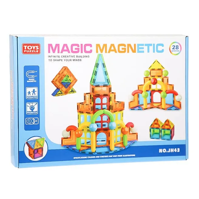 Set constructor magnetic, 28 piese, cod 910067