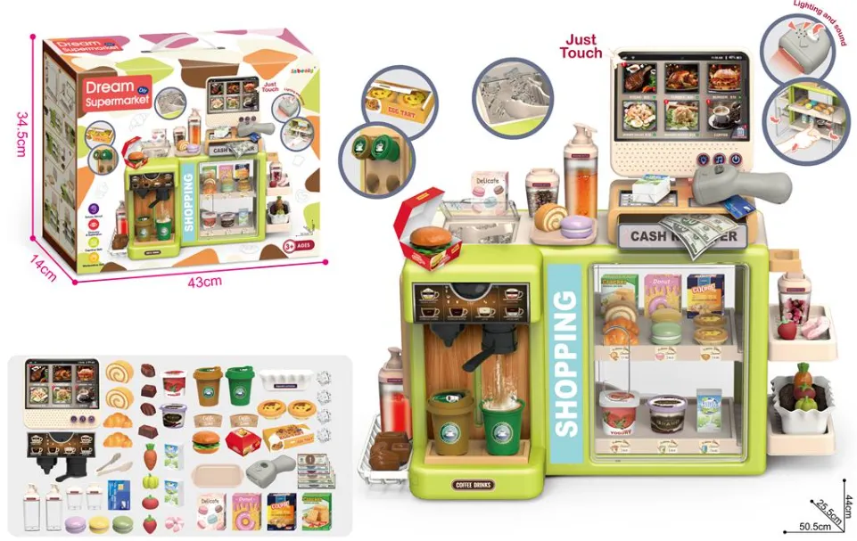 Set de joacă 2 în 1 pentru supermarket, 48 cm 1101-1