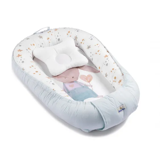 Babynest pentru bebeluș PM Premium Iepuraș Turcoaz