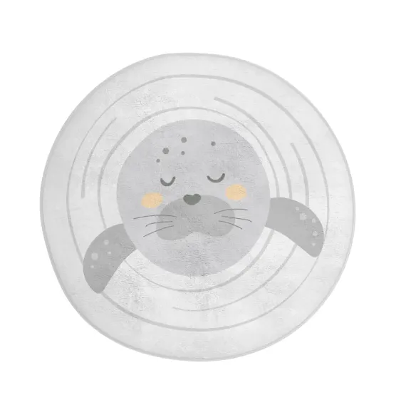 Covoraş pentru copii Kikkaboo Seally Me Grey, 85x85 cm