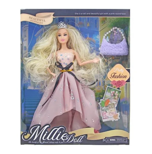 Păpușă în rochie și cu accesorii 28 cm 