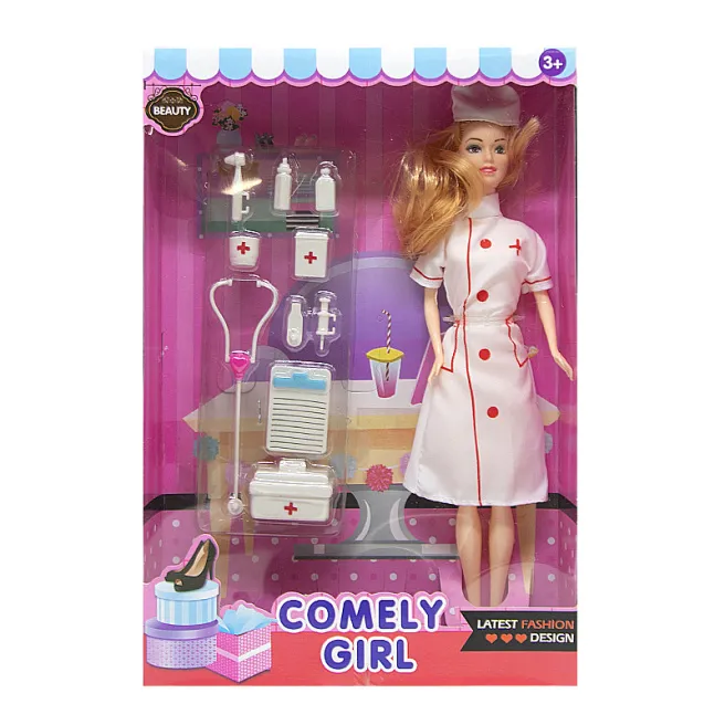 Păpușă asistent medical 30 cm cu trusă , cod 712077