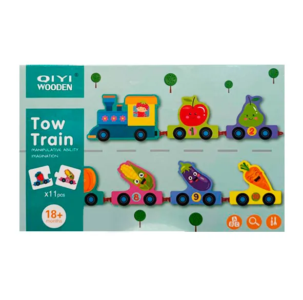 Trenulet de lemn cu dinozauri S04A003