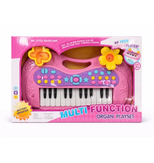 Sintetizator electronic roz cu floricele, cod 962027