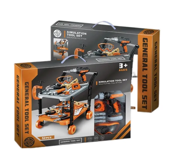 Set de joacă pentru copii „Tânărul constructor” – cu cărucior portabil pentru unelte