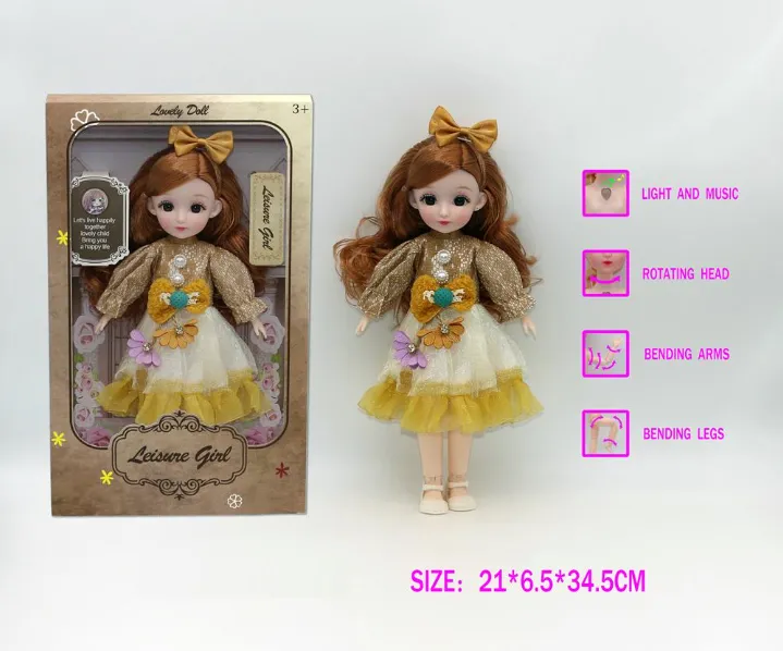 Păpușă de 30 cm cu voce rusească, într-o rochie, E09-171