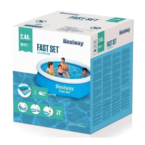 Bestway Piscină gonflabilă Fast Set 244х61 cm, 1880 L