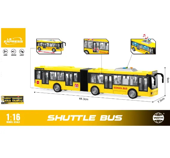 Autobus cu inertie (lumini /sunete) WY913A