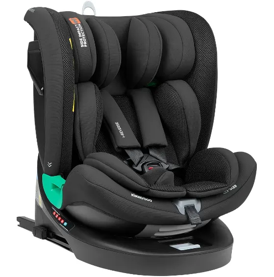 Scaun auto 40-150 cm (i-Size) Isofix KikkaBoo i-Reverse Black, rotativ 360