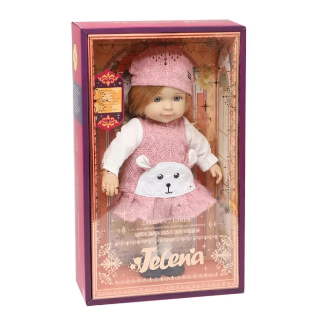 Păpușă „Jelena” în haine roz, 36 cm, cod 832028