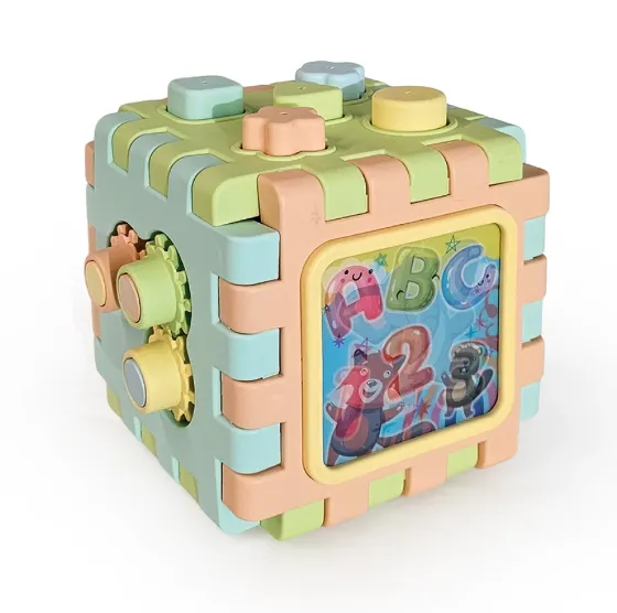 Cub educativ pentru copii cu sorter de forme și activități, Dolu (5292)