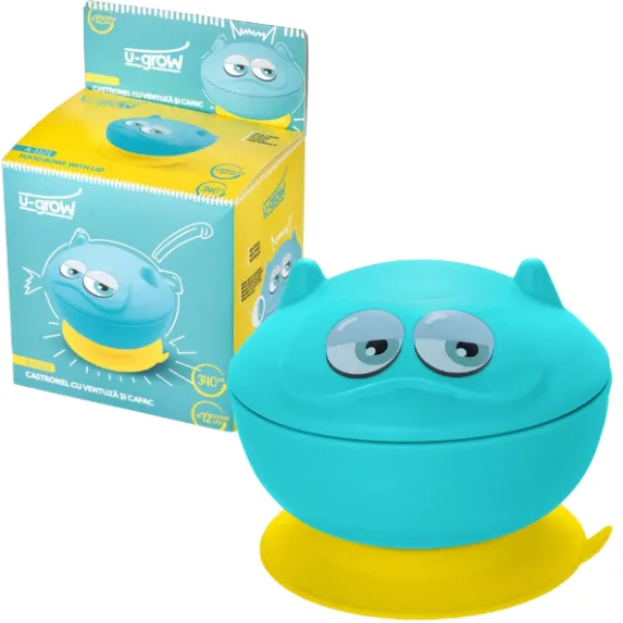 Bol cu ventuza si capac, 340 ml