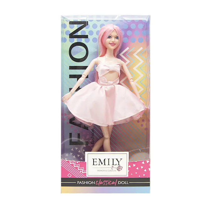 Papusa Emily 30 cm, cu urs, roza, cod 672034