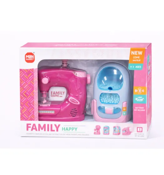 Set de joacă „Mașină de cusut + aspirator” cu efecte luminoase și sonore, roz.cod 952015